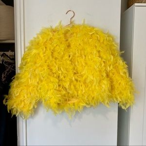 Yellow feather jacket
